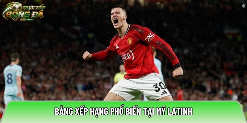 Bảng xếp hạng phổ biến tại Mỹ Latinh